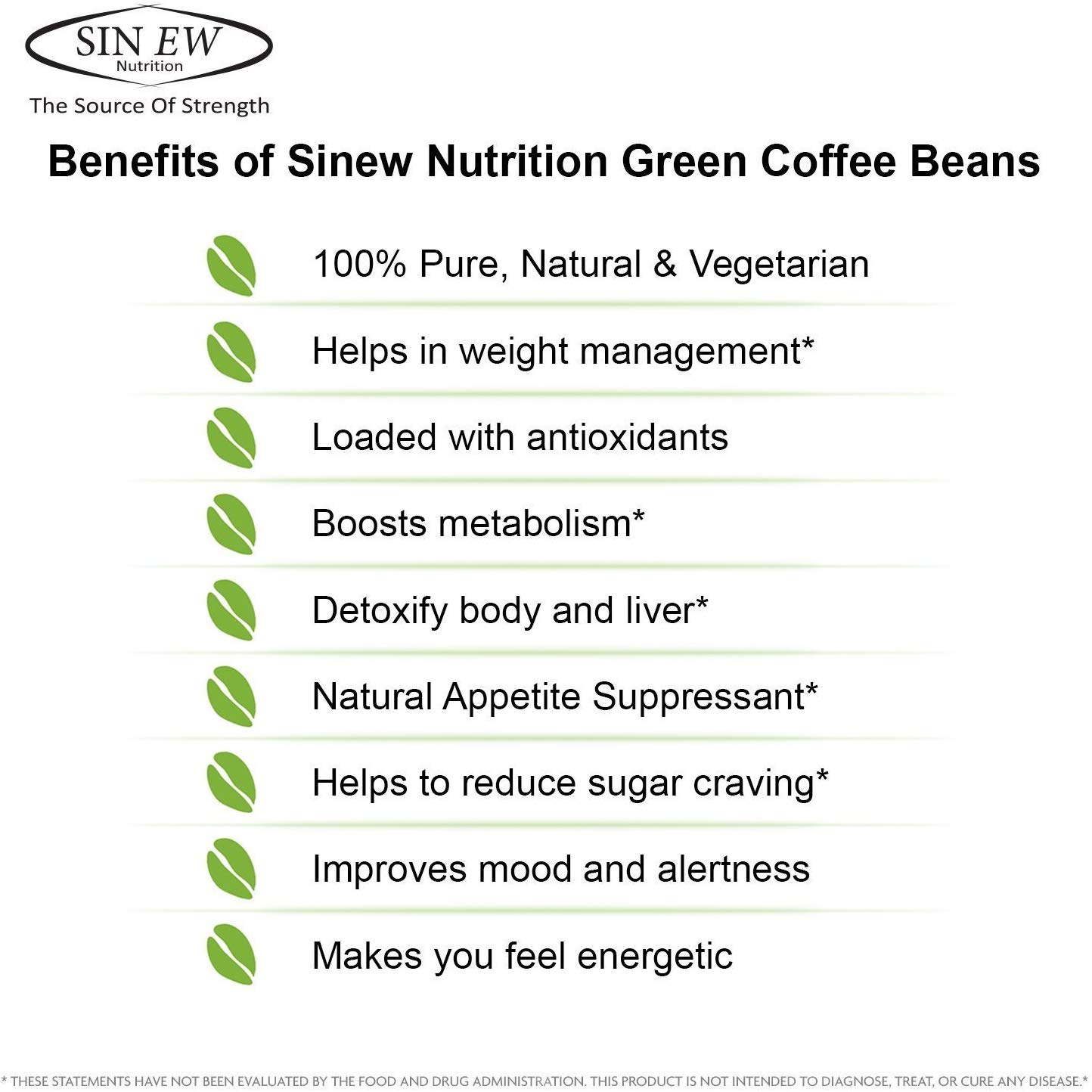 Buy Sinew Nutrition Green Coffee Beans for Weight Management - 400 g + 100  g Free (250 g x 2 Piece) Online in India - SinewNutrition.com