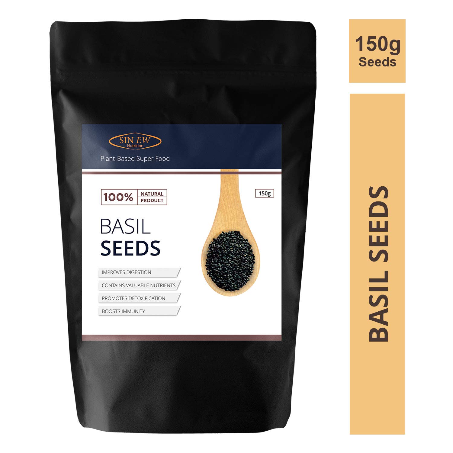 Buy Sinew Nutrition Sabja Basil Seeds for Weight Loss 150 gm